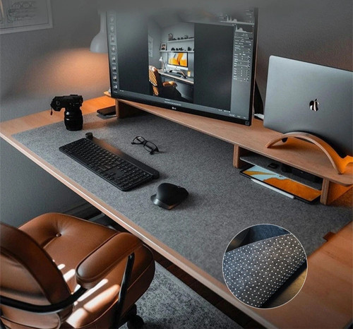 Large felt desk mat mouse - mat, pad
